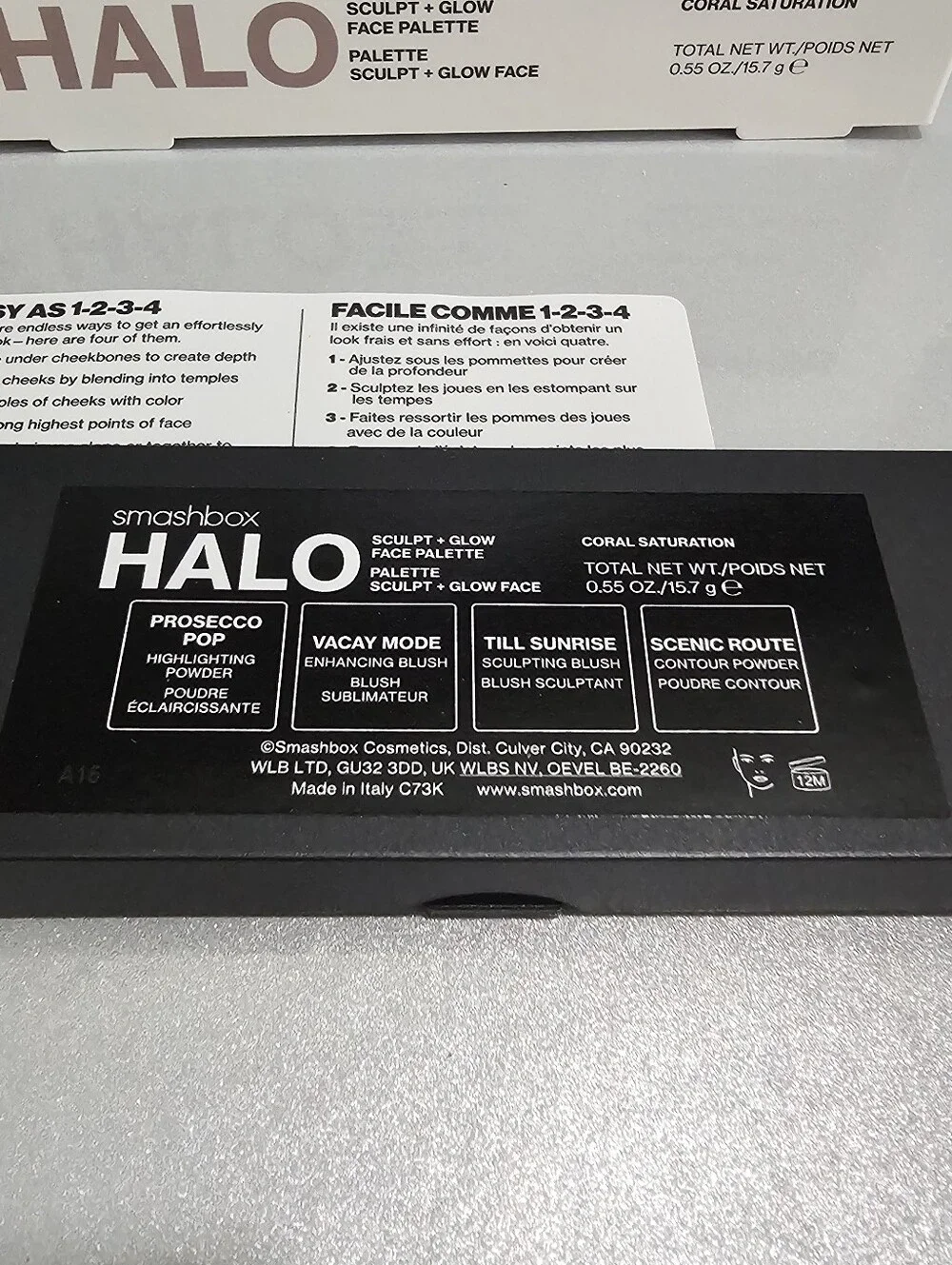 Smashbox Halo Sculpt Glow Palette Contour Blush Highlighter - Coral Saturation